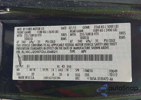 2016 Lincoln Mkc Select from USA, damaged, VIN 5LMCJ2D97GUJ04821